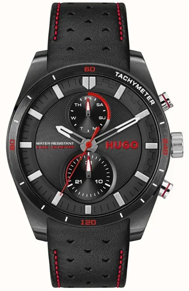 Hugo Boss Fast Multifunction Black Leather Strap 1530370