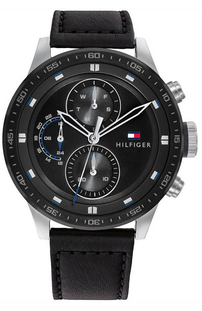 Tommy Hilfiger Black Leather Strap 1791810