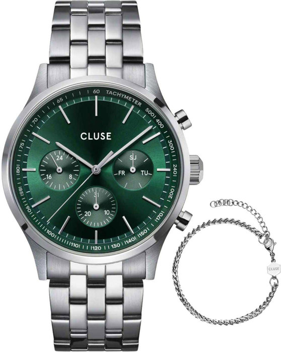 Cluse Antheor Silver Stainless Steel Bracelet Gift Set CG20906