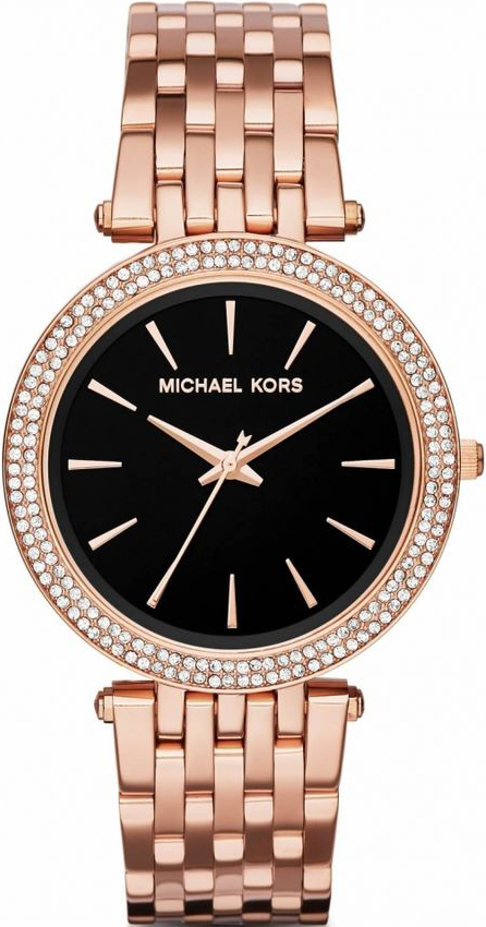 MICHAEL KORS Darci Rose Gold-Tone With Black Dial Ladies Watch MK3402