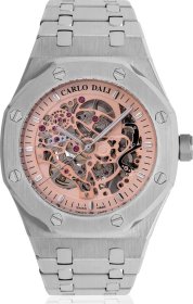 CARLO DALI Tourbillon Skeleton Silver Watch CD.WA.0061.0167.SI.01