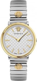 Versace V-Circle Silver Stainless Steel Bracelet VE8104922