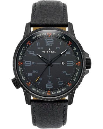 Thorton Kalf Black Leather Strap 9202111