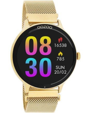 Oozoo Smartwatch Gold Stainless Steel Bracelet Q00136