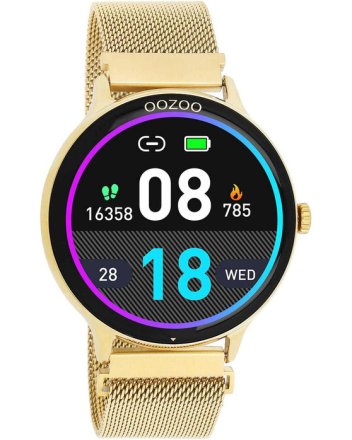 Oozoo Smartwatch Gold Stainless Steel Bracelet Q00136