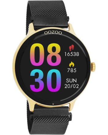 Oozoo Smartwatch Black Stainless Steel Bracelet Q00137