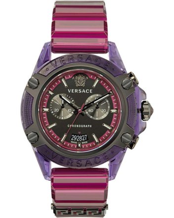 Versace Icon Active Chronograph Bordeaux Rubber Strap VEZ701423