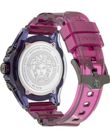 Versace Icon Active Chronograph Bordeaux Rubber Strap VEZ701423