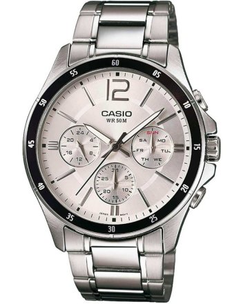 CASIO Collection Silver Stainless Steel Bracelet MTP-1374PD-7AVEF