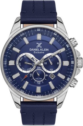 Daniel Klein Blue Leather Strap Men's watch DK.1.13286-2