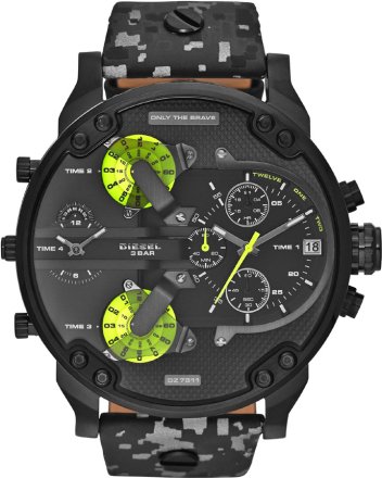 Diesel Mr Daddy 2.0 Chrono Grey Camo Leather Strap DZ7311