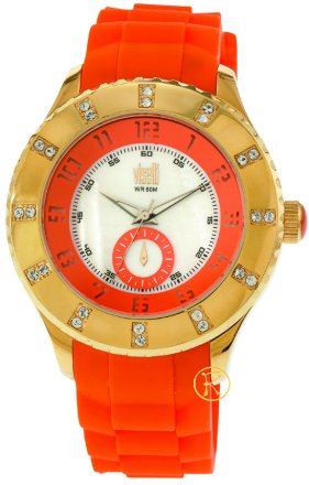 Visetti Camelia Series Orange Rubber Strap With Strass PE-746GO