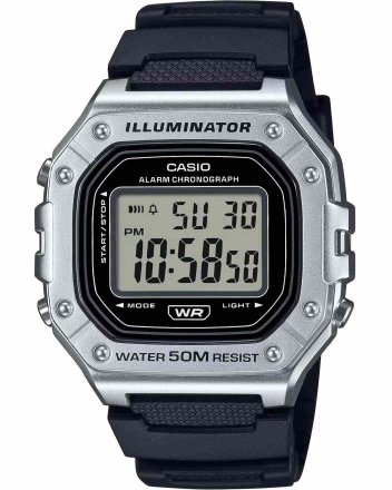 CASIO Collection Black Plastic Strap W-218HM-7AVEF