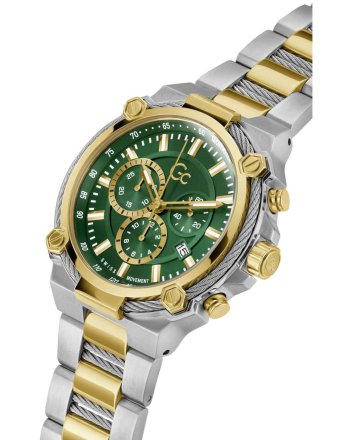 Guess Collection Cable Force Chronograph Two Tone Stainless Steel Bracelet Y24014G9MF