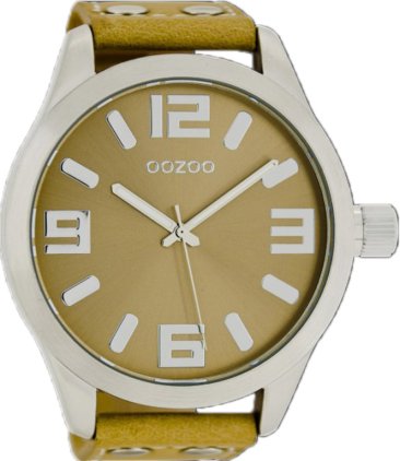 OOZOO Large Τimepieces Brown Leather Strap - C1005