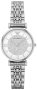 Armani White Crystal Pave Dial Stainless Steel Ladies Watch AR1925