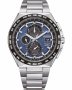 Citizen Eco-Drive RadioControlled Dual Time Chronograph Silver Titanium Steel Bracelet AT8238-84L