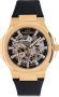 CARLO DALI "Timeless" Skeleton Black & Gold Rubber Watch CD.WA.0067.0170.01