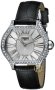 Cerruti Lady Crystal Case White Dial Black Leather Strap CT101072S02